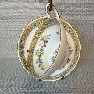 Foley Ming Rose Footed Cup and Saucer Set Bone China Made in England